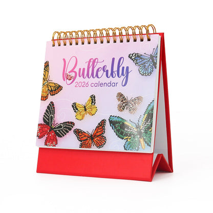ColourMost™ 2026 Desk Calendar Series – Butterflies /Diamond Painting(17cm x 15cm)