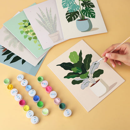 Mini Paint by Numbers Kit - Green Haven ｜6 Canvas Panels