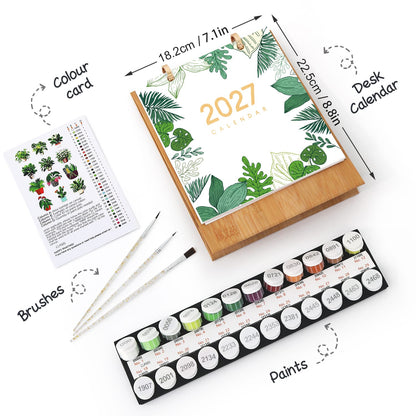ColourMost™ 2027 Desk Calendar Series –  Plants /Paint by Numbers(18.2cm x 22.5cm)