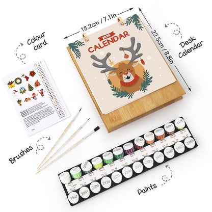 ColourMost™ 2026 Desk Calendar Series –  Christmas Carnival /Paint by Numbers(18.2cm x 22.5cm)