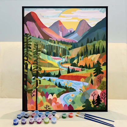 "Colorful Yosemite" Series by ColourMost™ #05 on Cathedral Rocks & Spires - 'Elysian' | Original Paint by Numbers