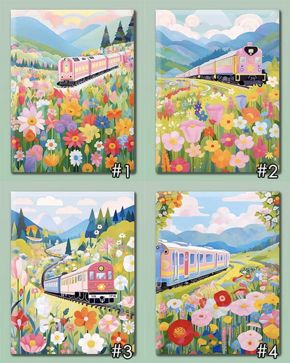 "Floral Train Ride" Series  | 🎨 Paint by Numbers | 💎 Diamond Painting (16"x20" / 40x50cm)