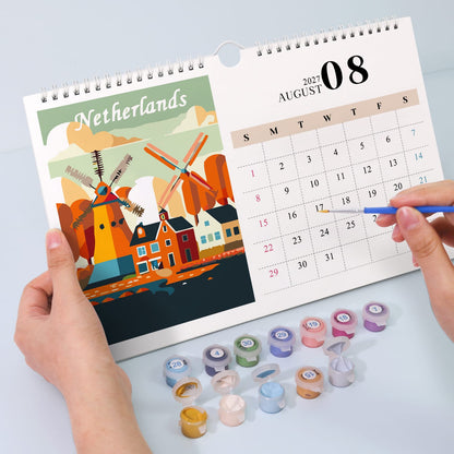 ColourMost™ 2027 Calendar Series – World Scenic Spots / Paint by Numbers(28.3cm x 21cm)