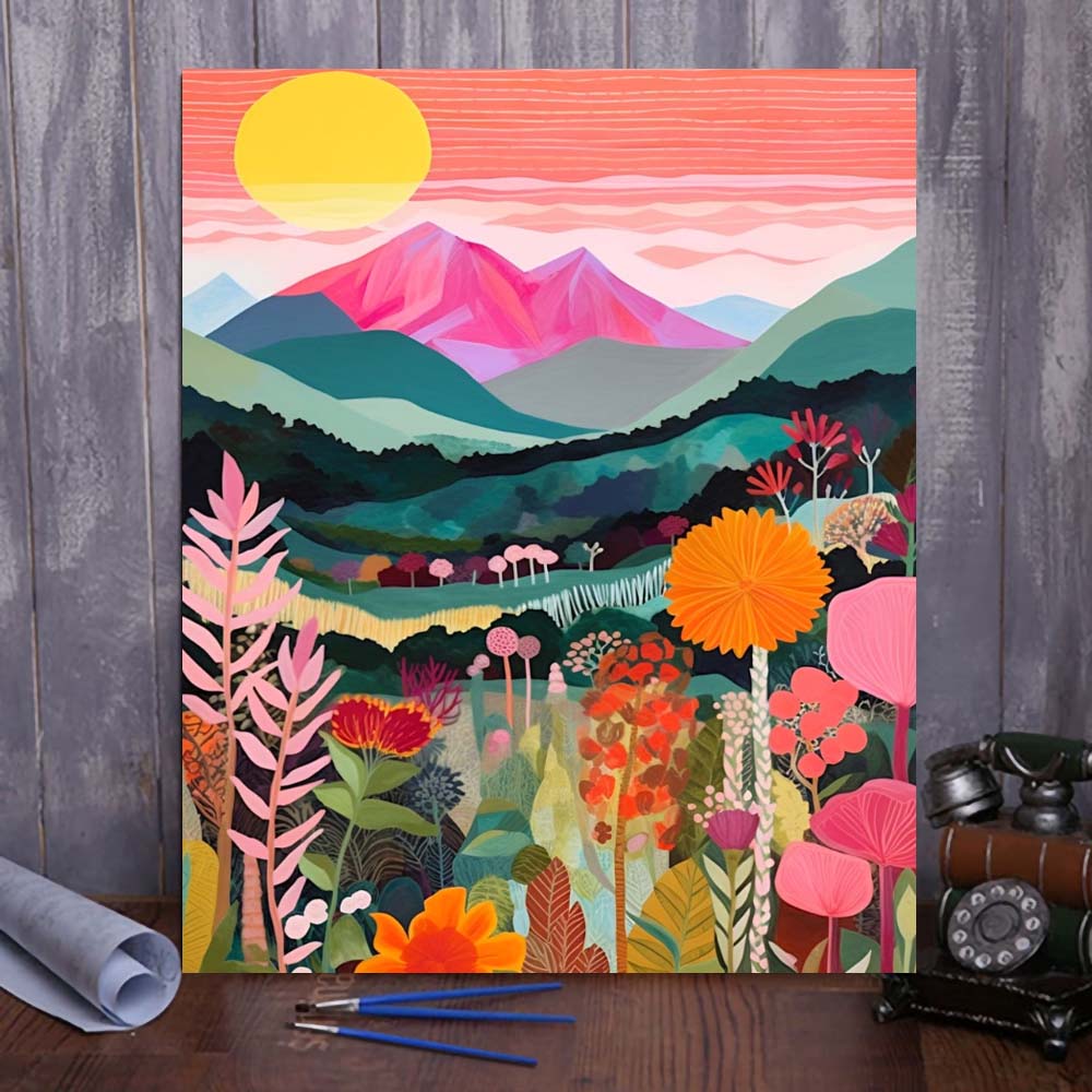 Relax & Paint with VIVA™ 'Colorful Mountain' Paint by Numbers Kit