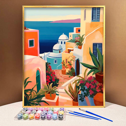 "Santorini, Greece" Series by ColourMost™ #06 - 'Rhapsody' | Original Paint by Numbers (16"x20" / 40x50cm) | Also ship to UK, CA, AU, and NZ