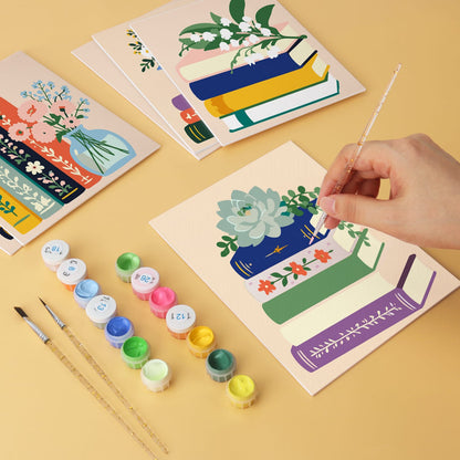 Mini Paint by Numbers Kit – Bloom & Books | 6 Canvas Panels