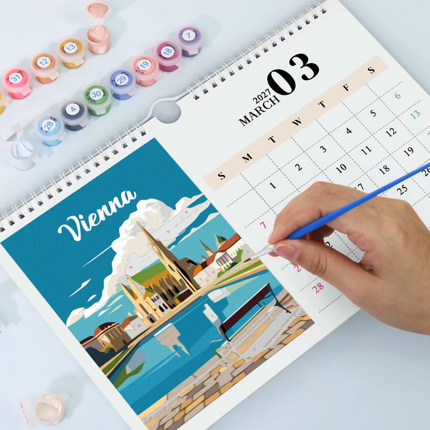 ColourMost™ 2027 Calendar Series – World Scenic Spots / Paint by Numbers(28.3cm x 21cm)