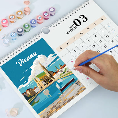 ColourMost™ 2027 Calendar Series – World Scenic Spots / Paint by Numbers(28.3cm x 21cm)