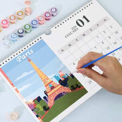 ColourMost™ 2026 Calendar Series – World Scenic Spots / Animal Series /Paint by Numbers(28.3cm x 21cm)
