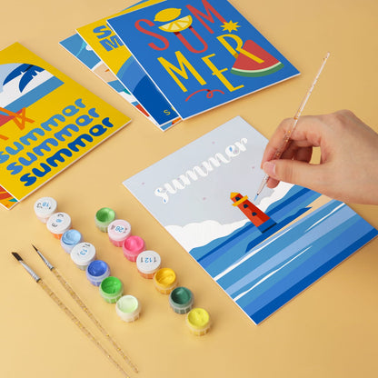 Mini Paint by Numbers Kit - Endless Summer ｜6 Canvas Panels