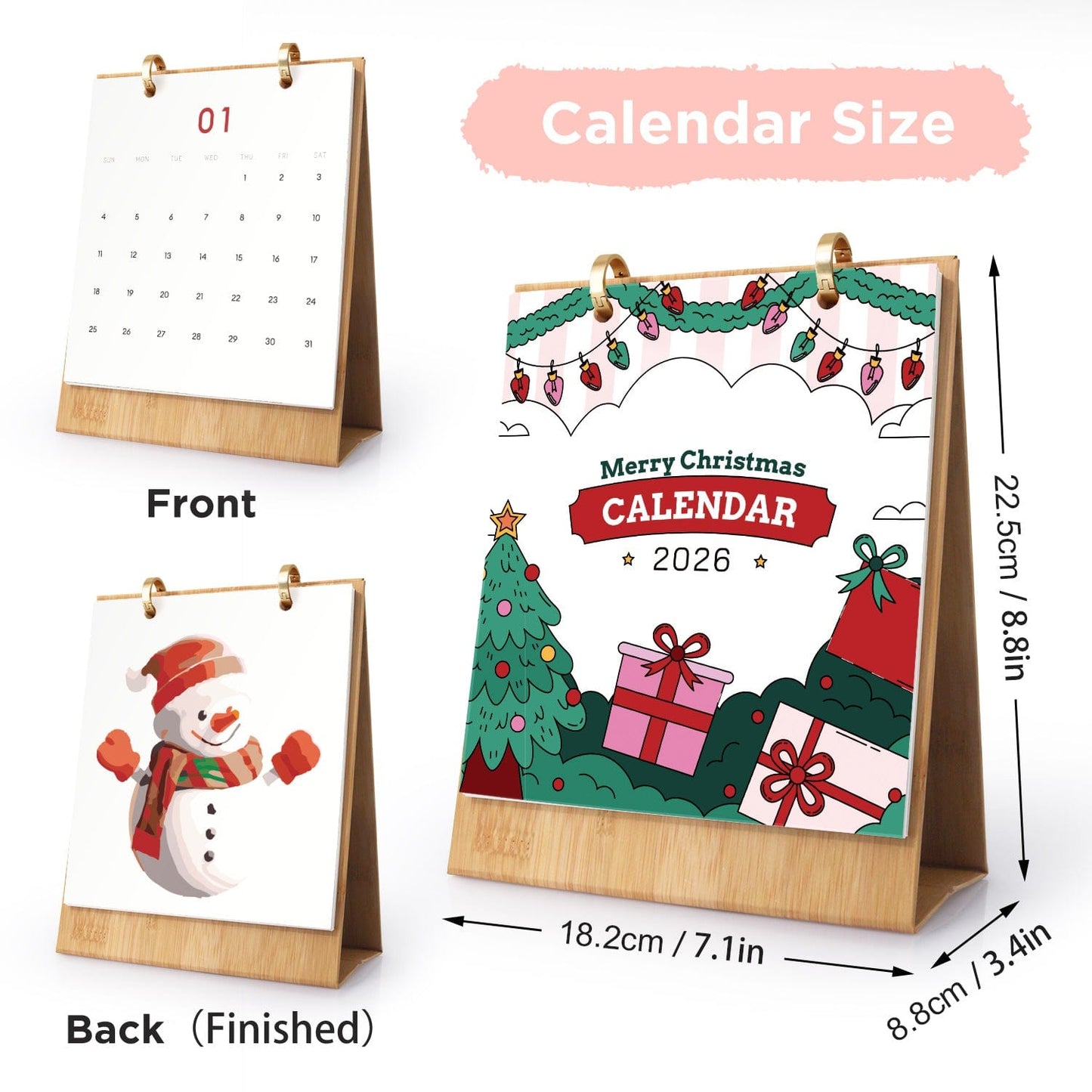 ColourMost™ 2026 Desk Calendar Series –  Christmas theme /Paint by Numbers(18.2cm x 22.5cm)