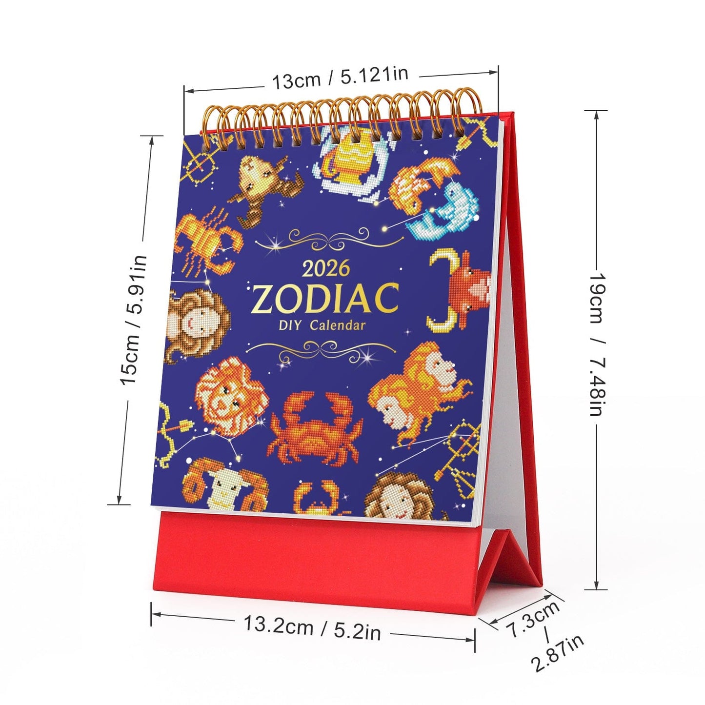 ColourMost™ 2026 Desk Calendar Series – Zodiac Spark /Diamond Painting(19cm x 13.2cm)