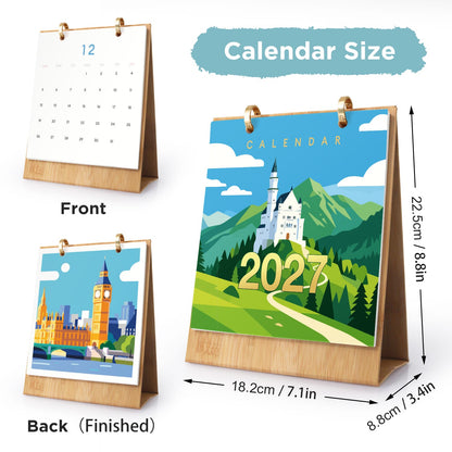 ColourMost™ 2027 Desk Calendar Series –  Wanderlust /Paint by Numbers(18.2cm x 22.5cm)