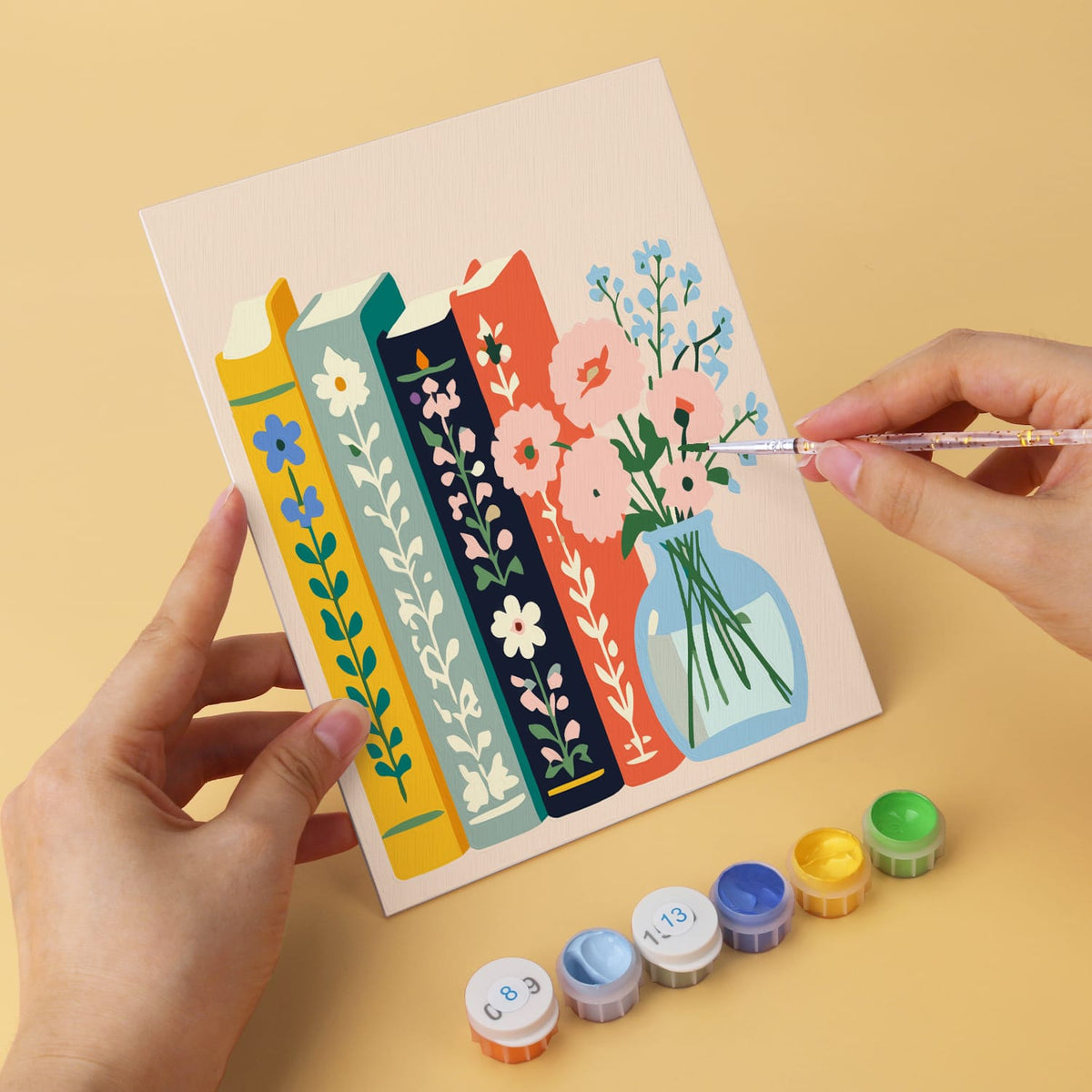 Mini Paint by Numbers Kit – Bloom & Books | 6 Canvas Panels