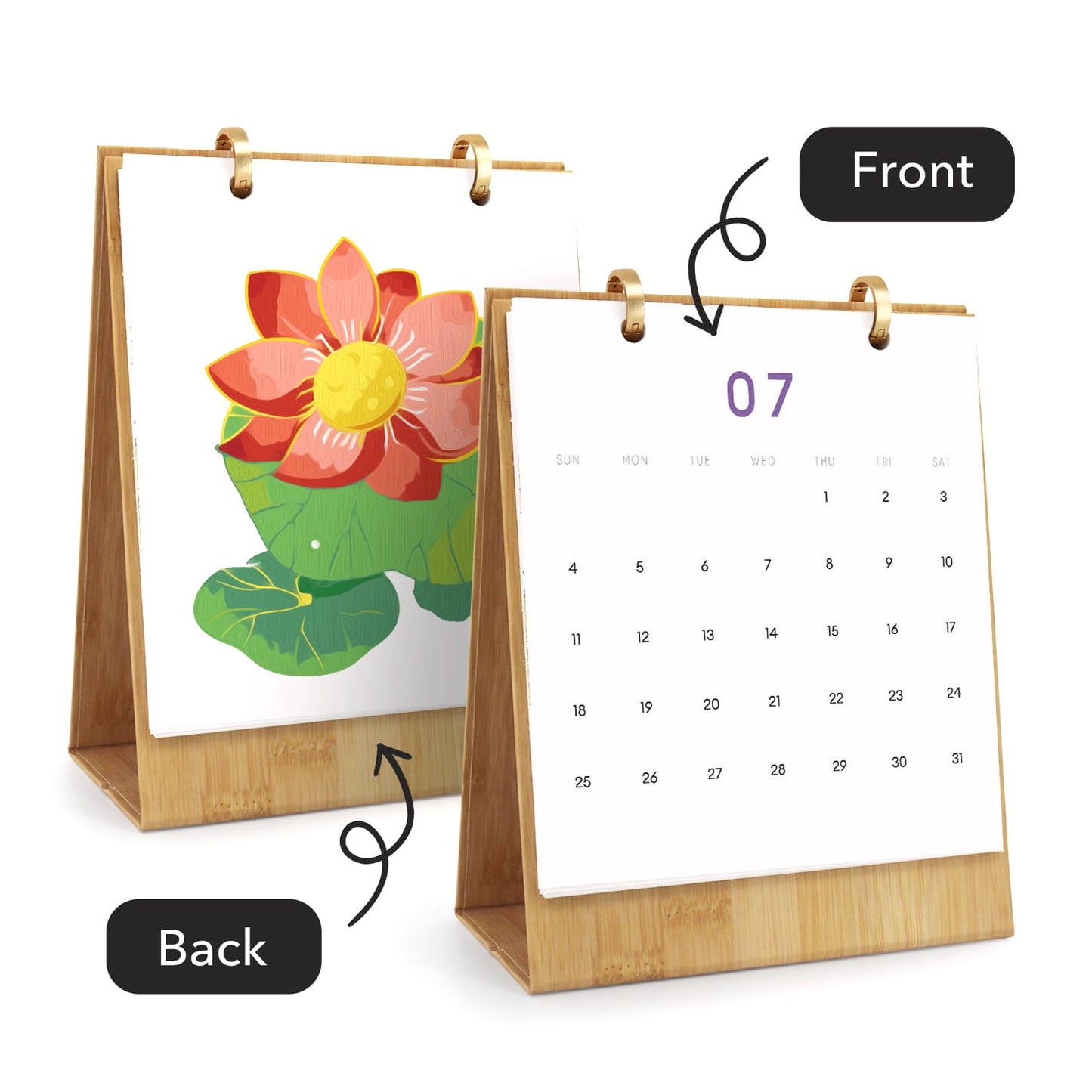 ColourMost™ 2027 Desk Calendar Series –  Flowers /Paint by Numbers(18.2cm x 22.5cm)