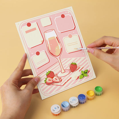 Mini Paint by Numbers Kit - Sip & Chill ｜6 Canvas Panels