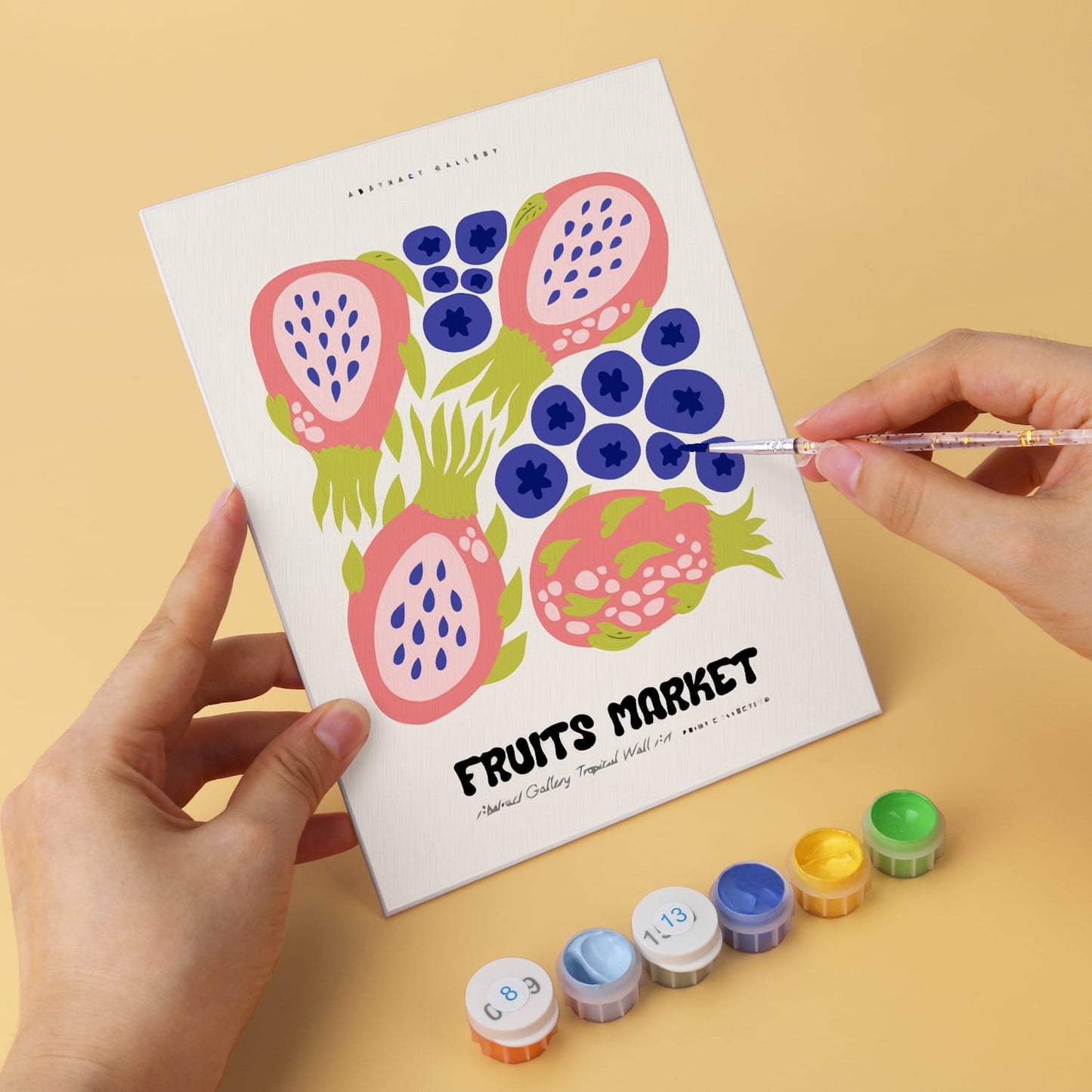 Mini Paint by Numbers Kit – Fruity Vibes | 6 Canvas Panels