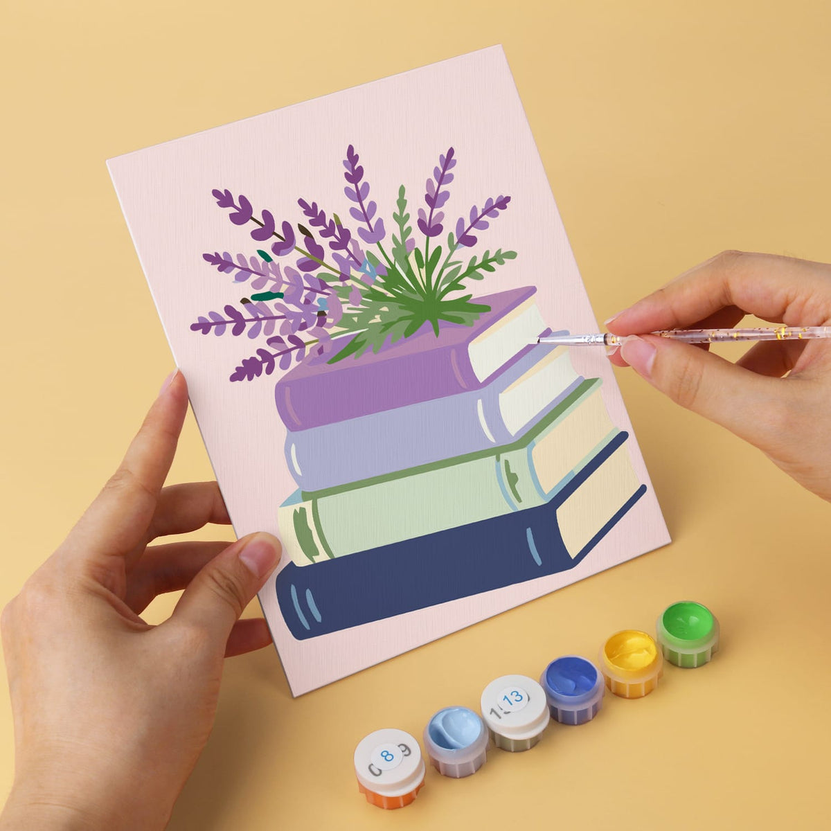 Mini Paint by Numbers Kit - Quiet Blooms ｜6 Canvas Panels