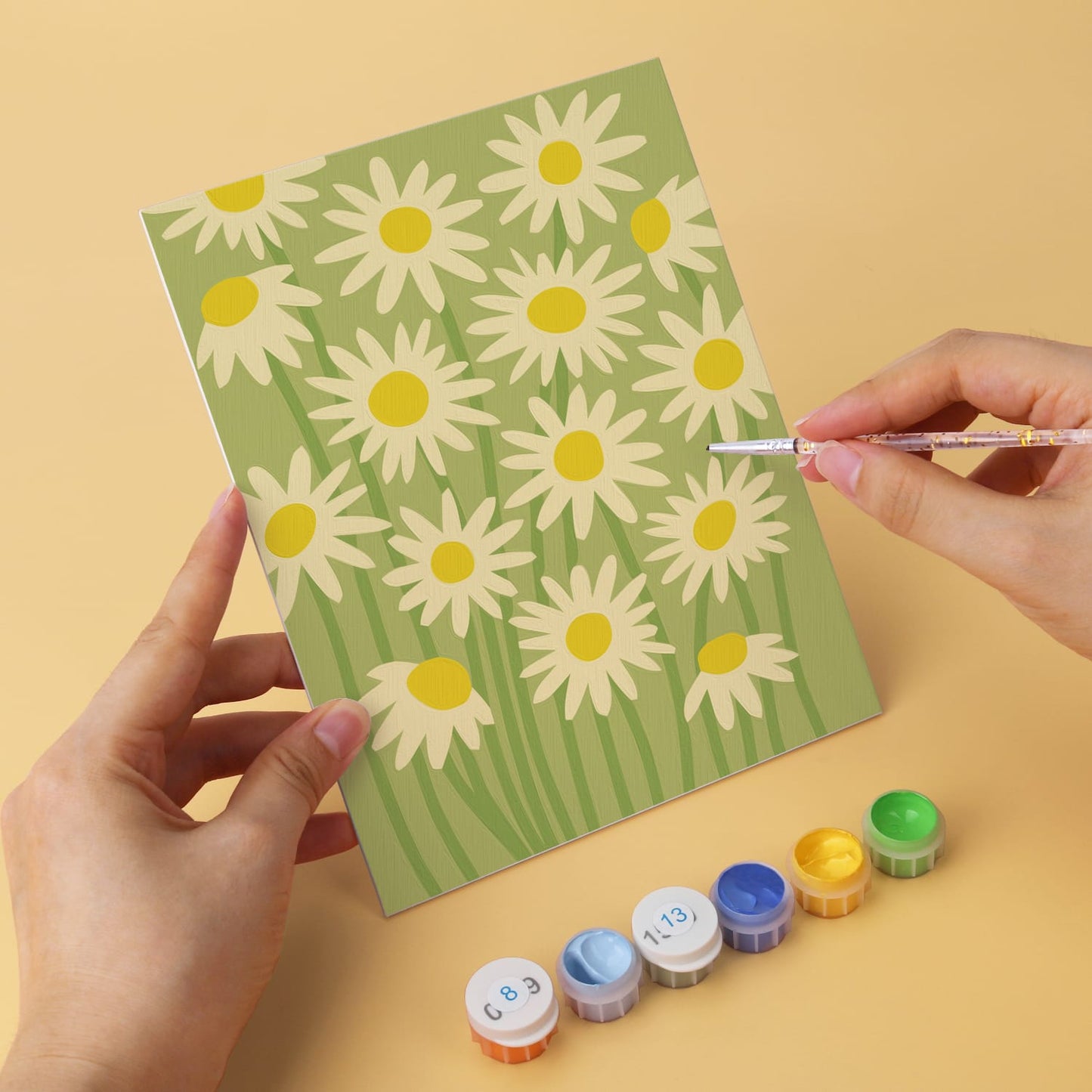 Mini Paint by Numbers Kit - Blooming Patterns ｜6 Canvas Panels