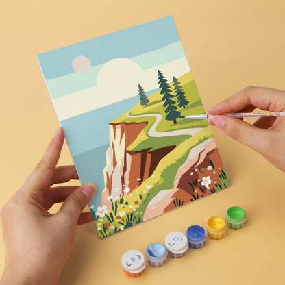 Mini Paint by Numbers Kit - Wander & Wonder ｜6 Canvas Panels