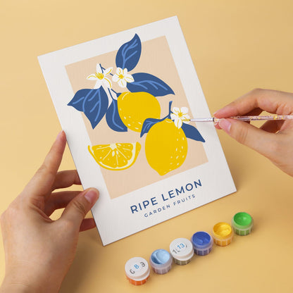 Mini Paint by Numbers Kit - Lemon Dolce ｜6 Canvas Panels
