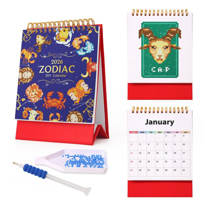ColourMost™ 2026 Desk Calendar Series – Zodiac Spark /Diamond Painting(19cm x 13.2cm)