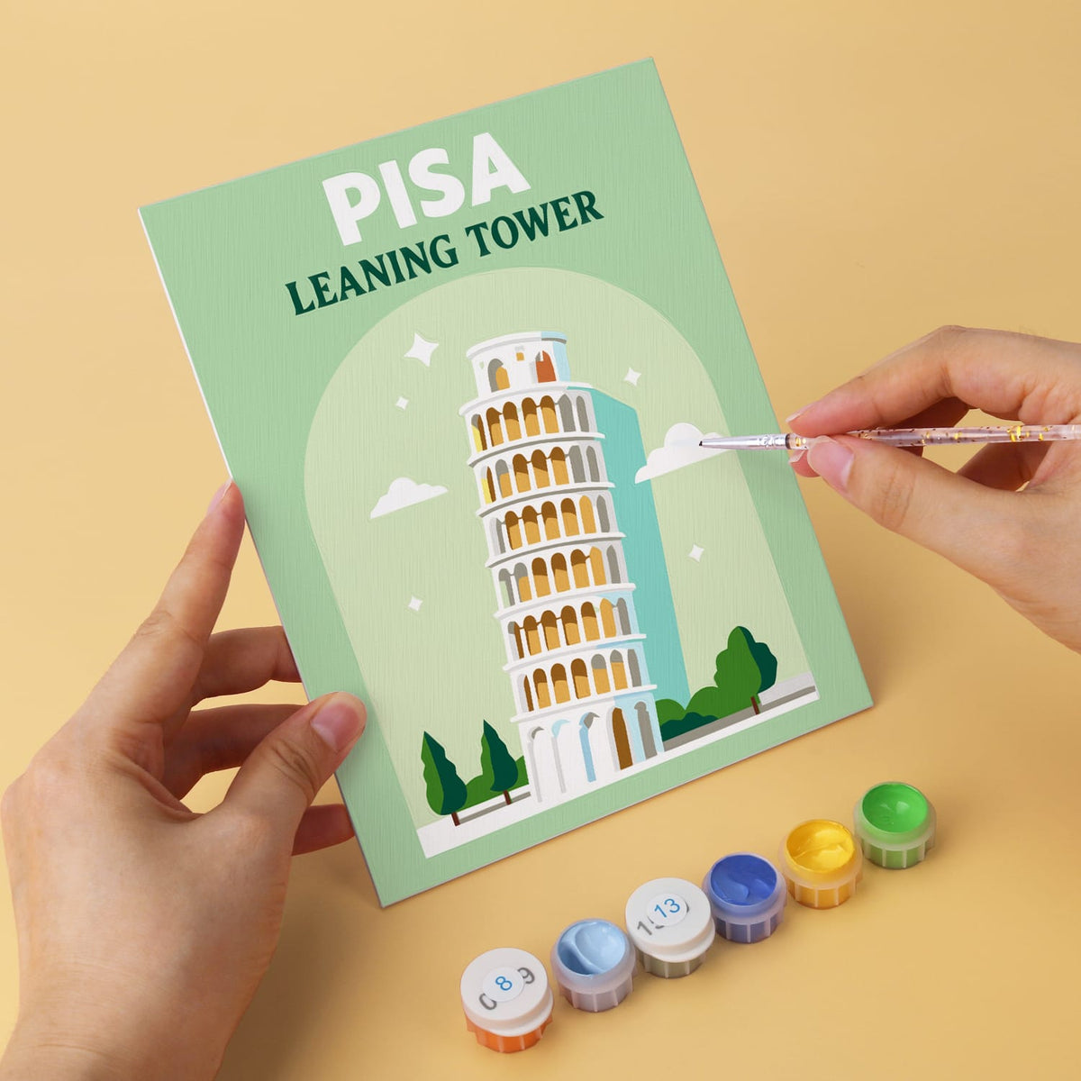 Mini Paint by Numbers Kit - Around the World ｜6 Canvas Panels
