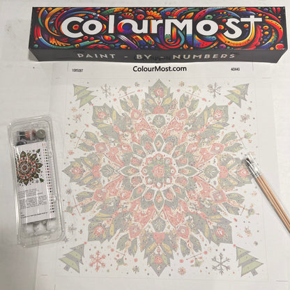 "Serenity Mandalas" Series by ColourMost™ - Christmas #01 | Original Paint by Numbers (16"x16" / 40x40cm)