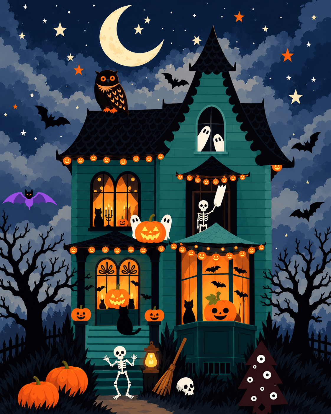 Midnight Manor Magic | Paint by Numbers (16"x20" / 40x50cm)