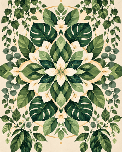 "Serenity Mandalas" Series - Botanical Harmony P1027#01 | Original Paint by Numbers (40×50cm)