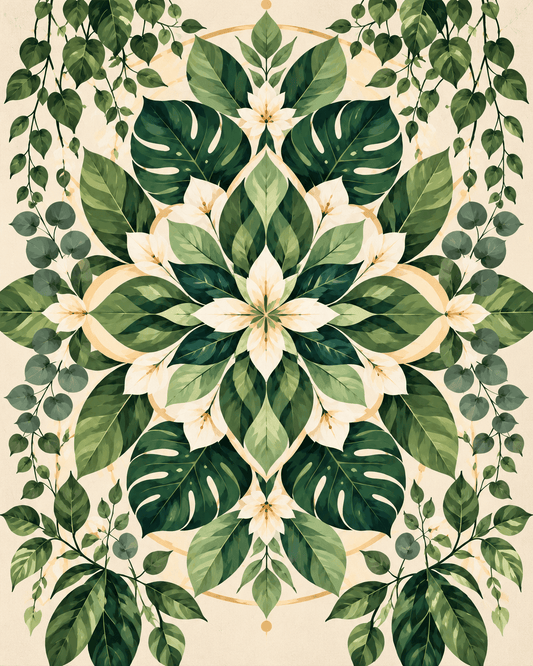 "Serenity Mandalas" Series - Botanical Harmony P1027#01 | Original Paint by Numbers (40×50cm)