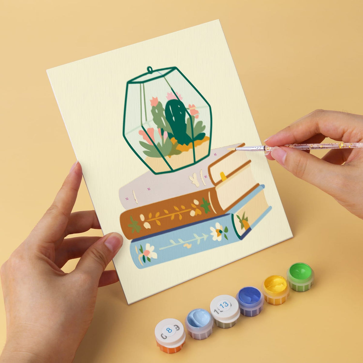 Mini Paint by Numbers Kit - Quiet Blooms ｜6 Canvas Panels
