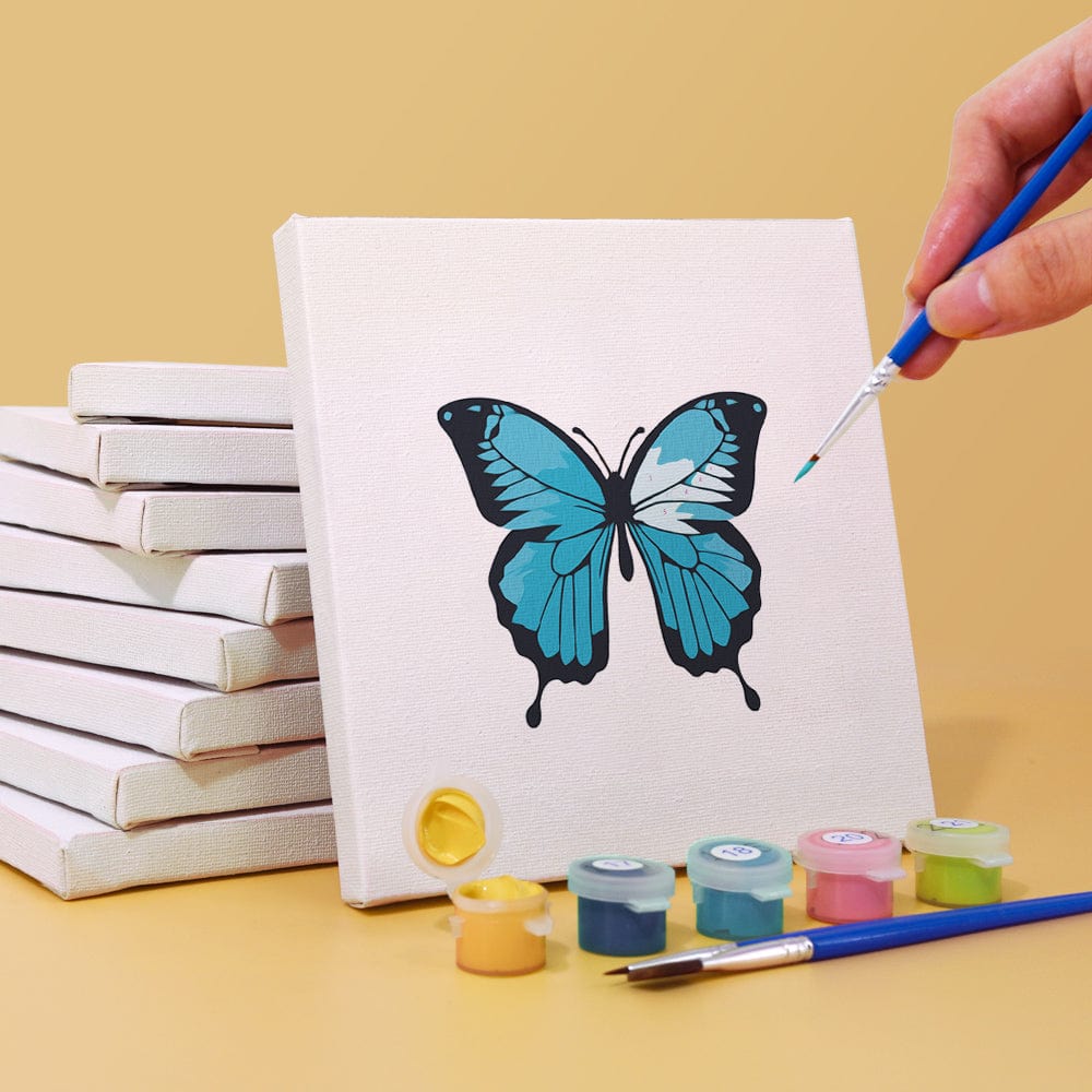 ColourMost™ Mini Paint by Numbers Series #03: 'Butterfly' - 6-in-1 Set (6"x6" / 15x15cm)