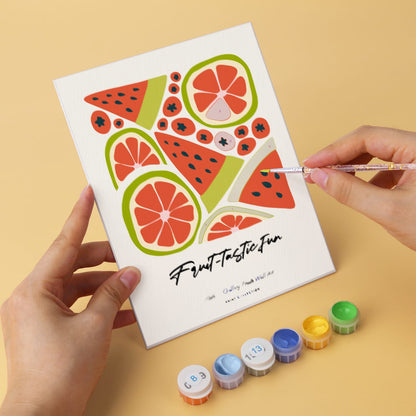 Mini Paint by Numbers Kit – Fruity Vibes | 6 Canvas Panels