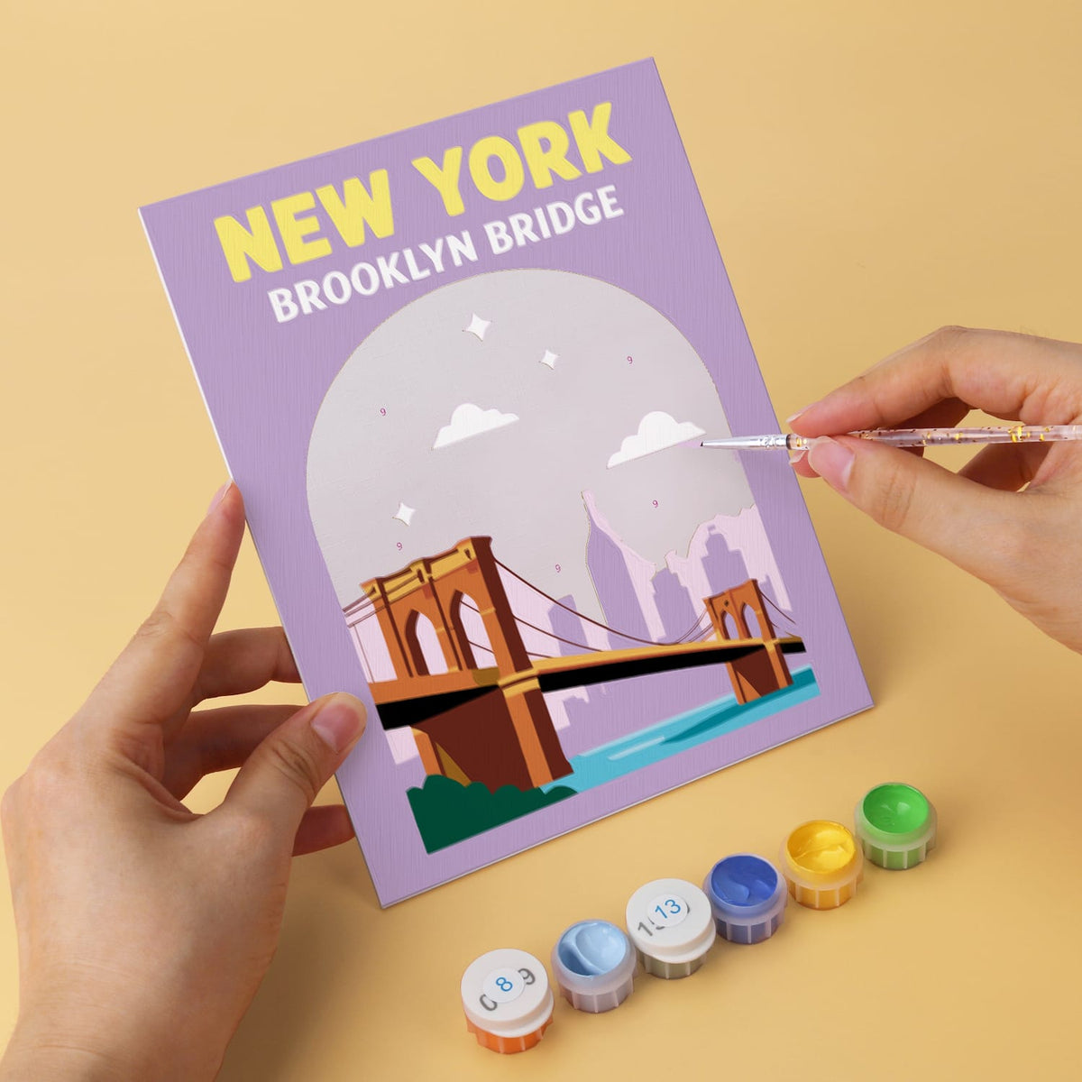 Mini Paint by Numbers Kit - Around the World ｜6 Canvas Panels