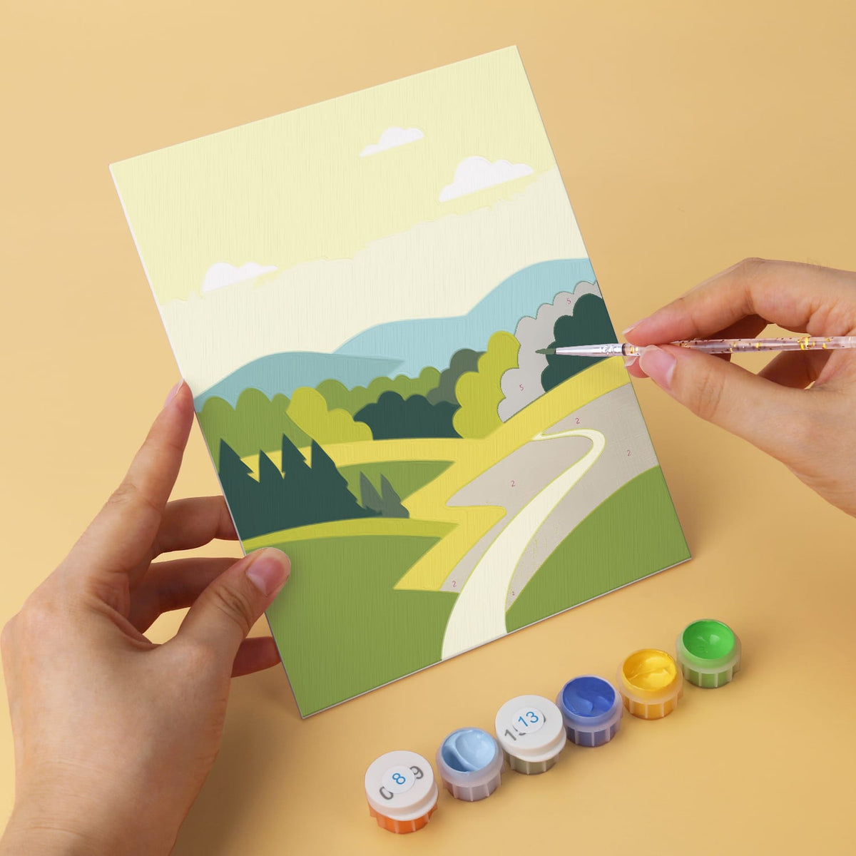 Mini Paint by Numbers Kit - Wander & Wonder ｜6 Canvas Panels