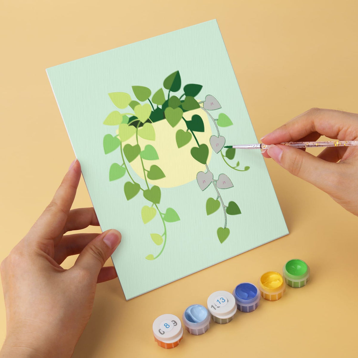 Mini Paint by Numbers Kit - Green Haven ｜6 Canvas Panels