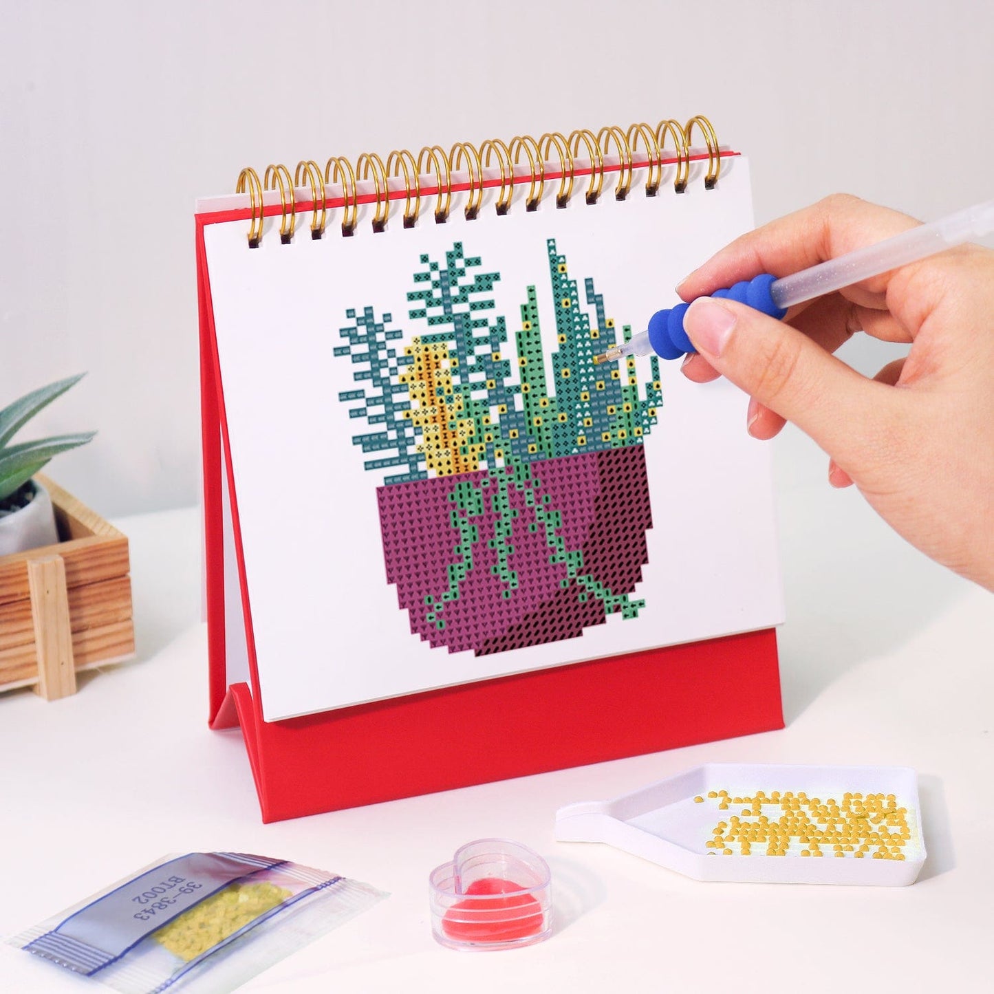 ColourMost™ 2026 Desk Calendar Series – Plants /Diamond Painting(17cm x 15cm)