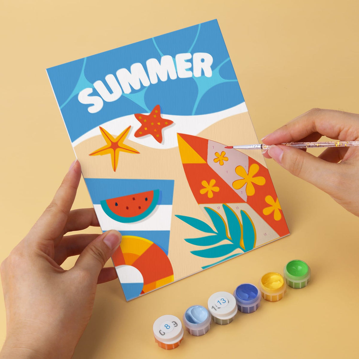 Mini Paint by Numbers Kit - Endless Summer ｜6 Canvas Panels