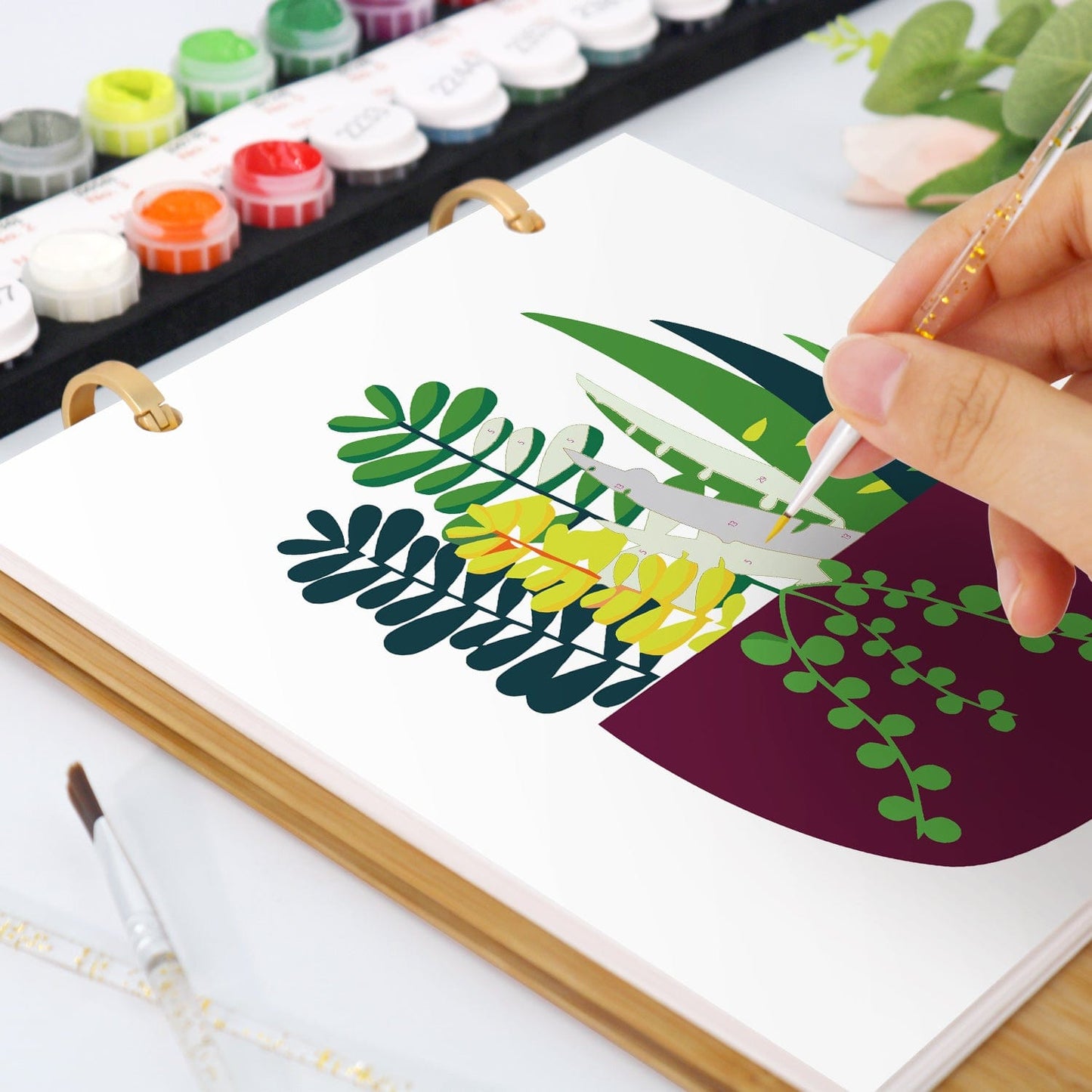 ColourMost™ 2026 Desk Calendar Series –  Plants /Paint by Numbers(18.2cm x 22.5cm)