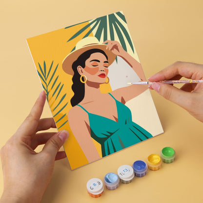 Mini Paint by Numbers Kit – Tropical Muse | 6 Canvas Panels