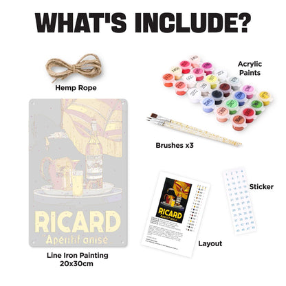ColourMost™ Metal Bar/Posters Art Paint By Numbers- Ricard Moment #19 (20x30cm /7.8"x11.8"）