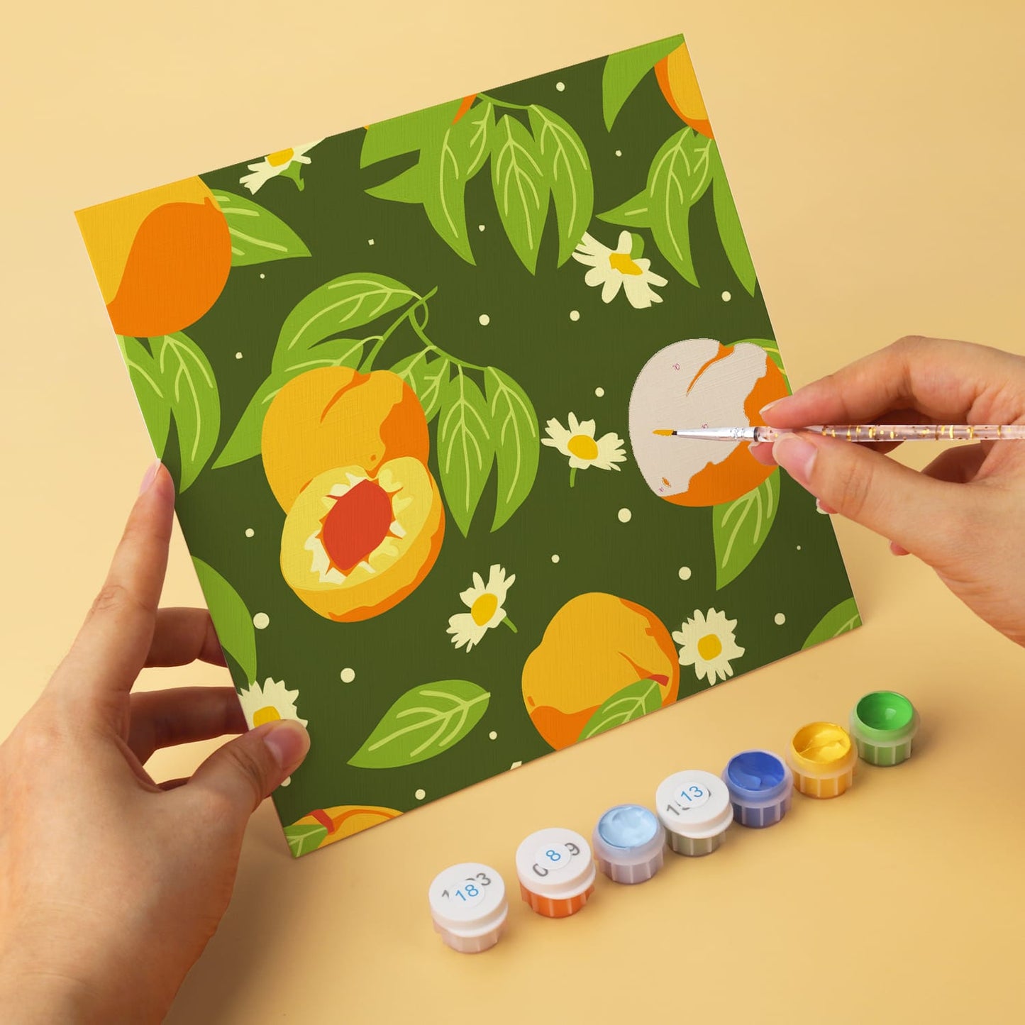 Mini Paint by Numbers Kit - Fruitful Blooms ｜6 Canvas Panels
