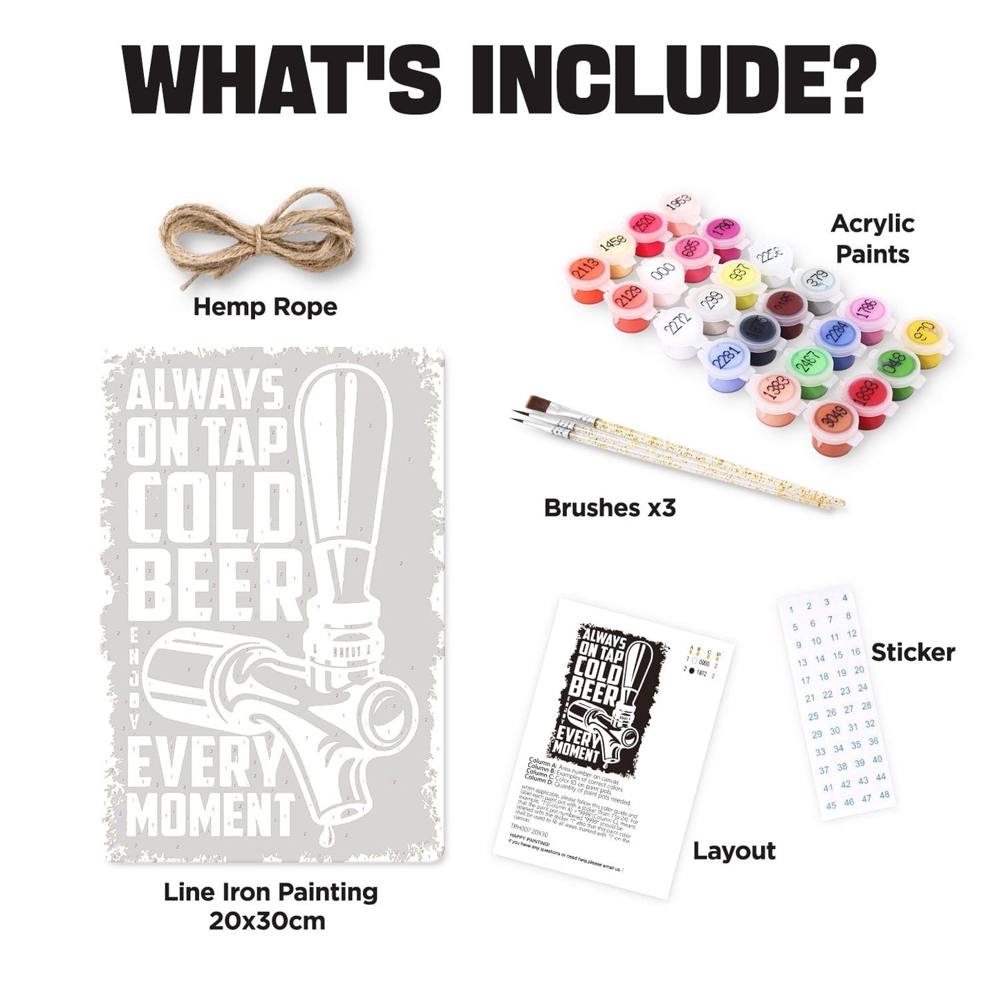 ColourMost™ Metal Bar/Posters Art Paint By Numbers- Cold Beer On Tap #07 (20x30cm /7.8"x11.8"）