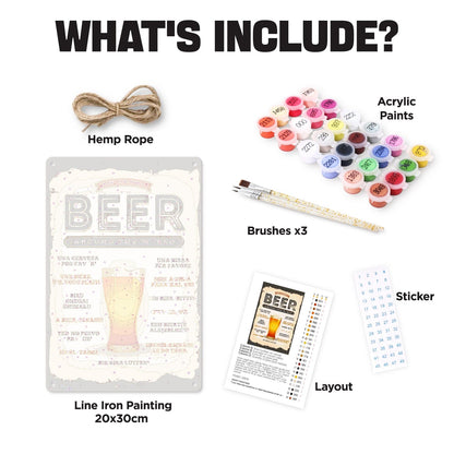 ColourMost™ Metal Bar/Posters Art Paint By Numbers- Beer Please! #01（20x30cm /7.8"x11.8"）