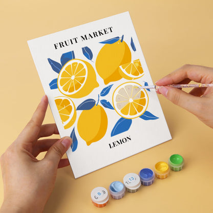 Mini Paint by Numbers Kit - Lemon Dolce ｜6 Canvas Panels