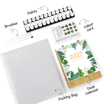 ColourMost™ 2027 Desk Calendar Series –  Plants /Paint by Numbers(18.2cm x 22.5cm)