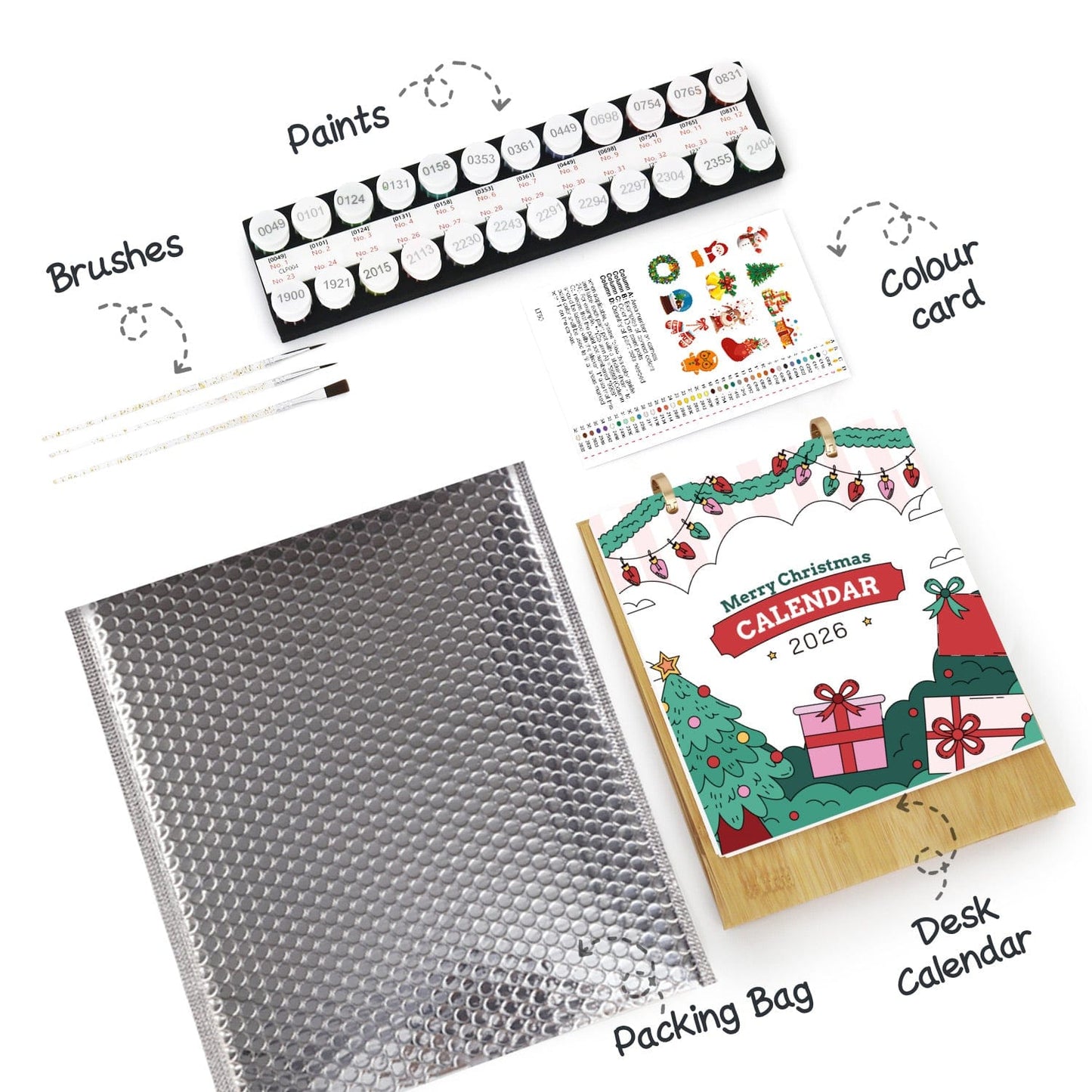 ColourMost™ 2026 Desk Calendar Series –  Christmas theme /Paint by Numbers(18.2cm x 22.5cm)