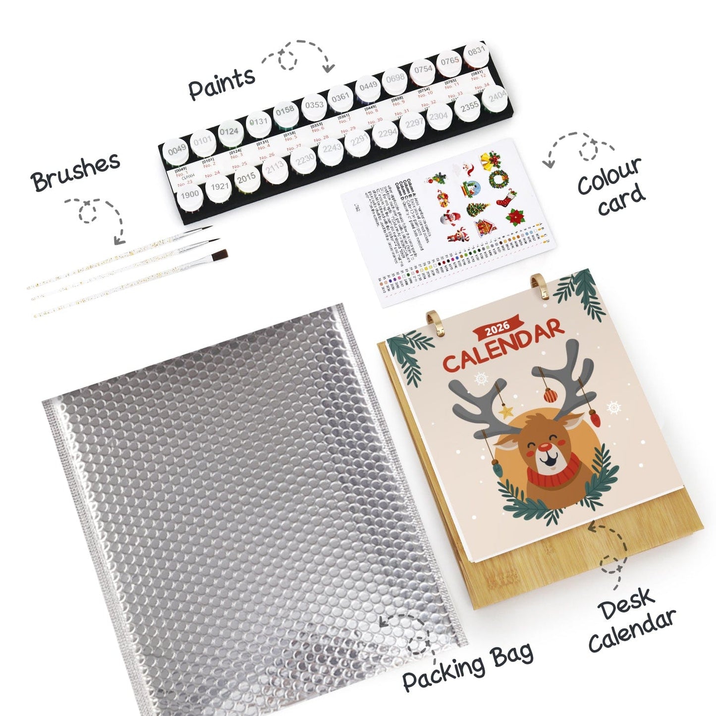 ColourMost™ 2026 Desk Calendar Series –  Christmas Carnival /Paint by Numbers(18.2cm x 22.5cm)