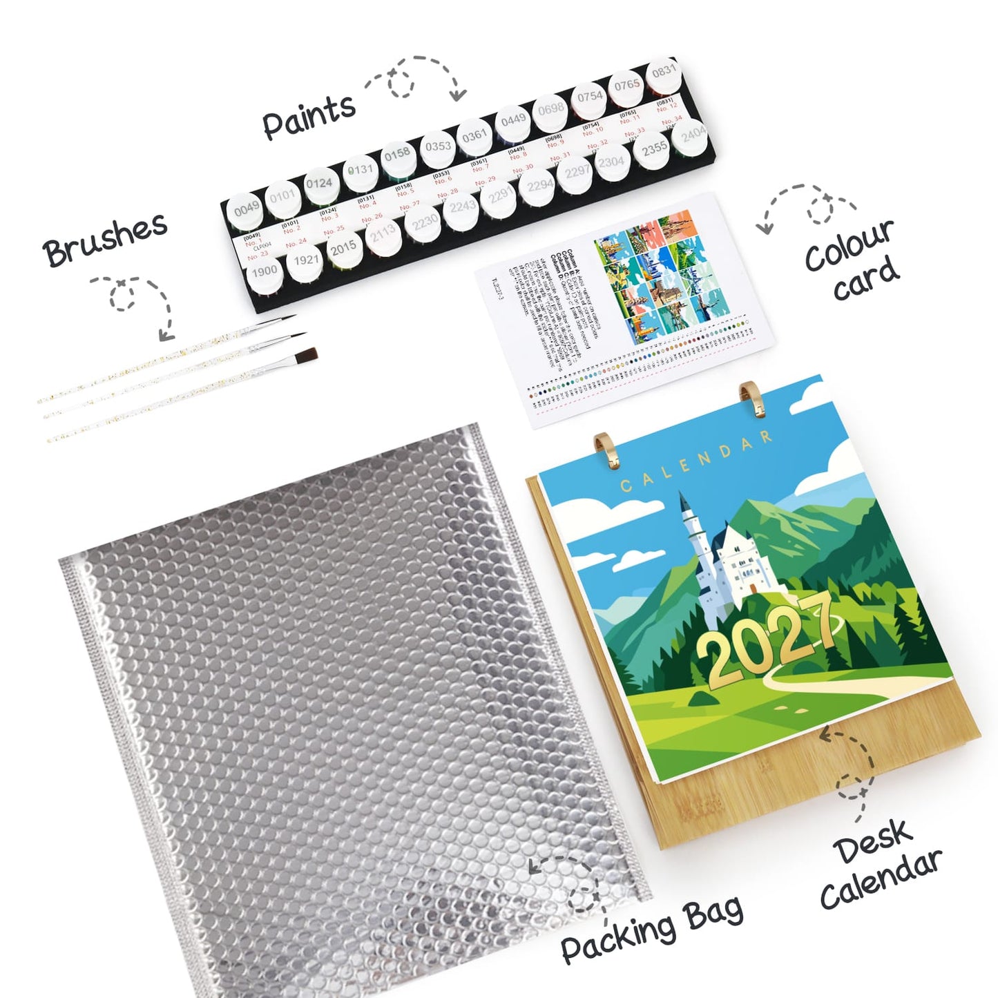 ColourMost™ 2027 Desk Calendar Series –  Wanderlust /Paint by Numbers(18.2cm x 22.5cm)